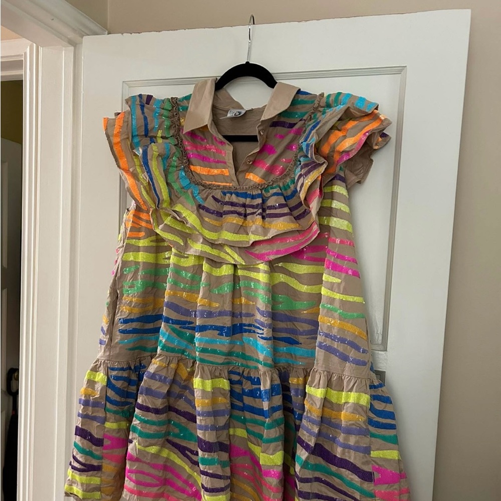 NWOT Queen of Sparkles tiger dress, 2XL